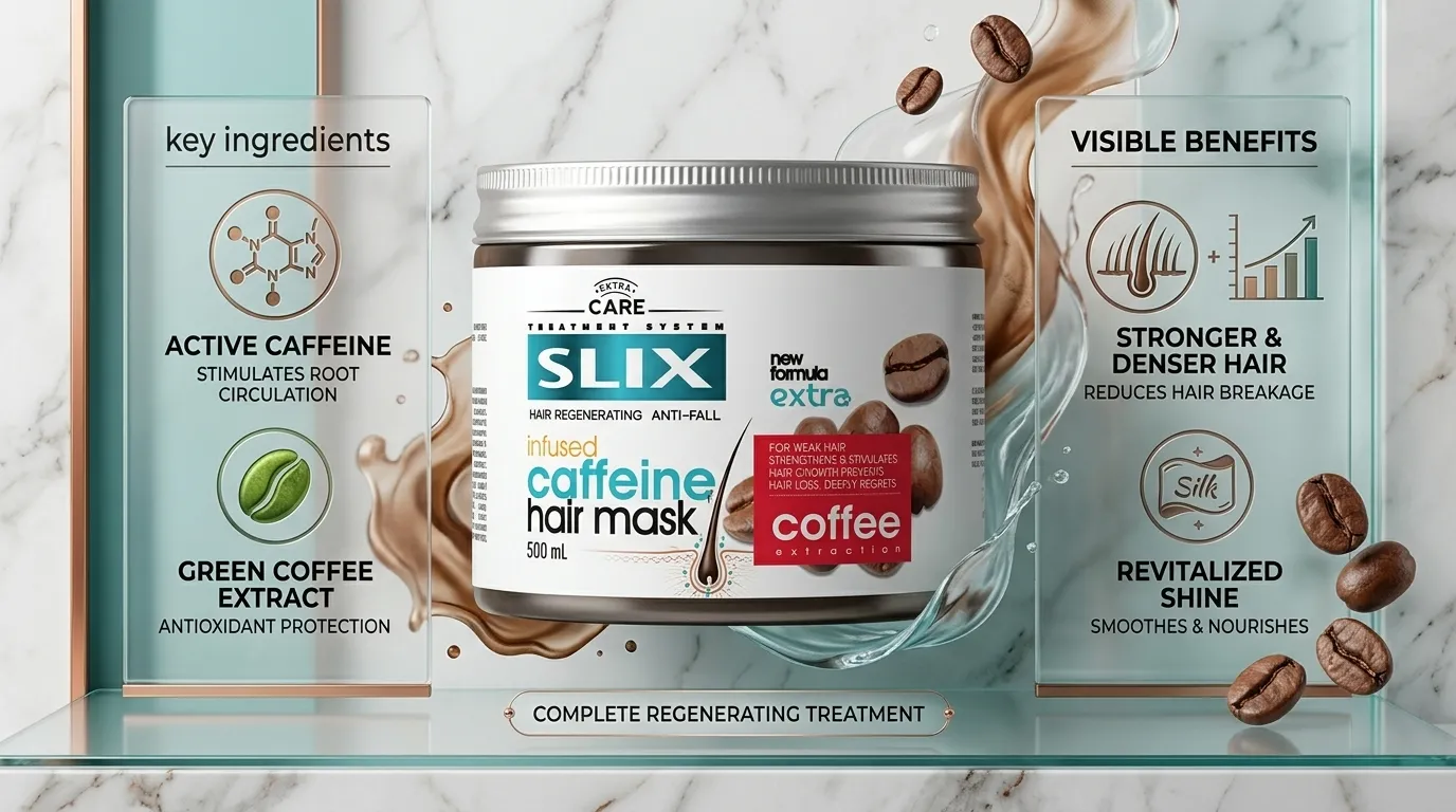SLIX Hair Mask Hair Regenerating Anti-Hair Loss - Coffee Extraction, 500 mL